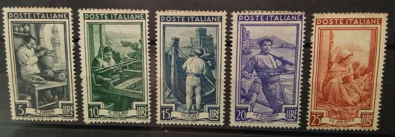 Italy - 1950 Working - Part Mint Set LH - Wheel Watermark